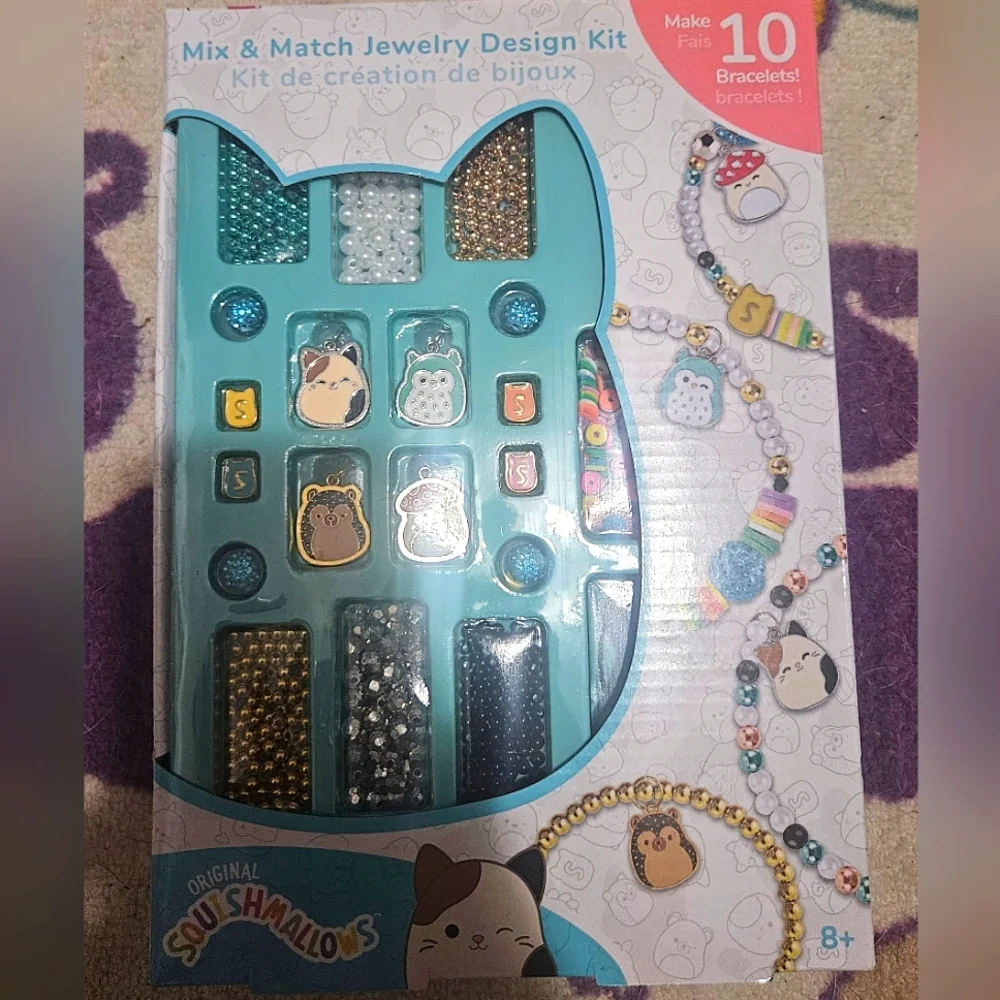 NIB Squishmallows Mix & Match Bracelet Design Kit​ Makes 10 Bracelets